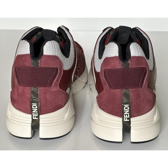 NIB $1100 Fendi FF Logo Fabric/Leather Burgundy Sneakers 12 US (45 Eu) 7E1555 main image 6